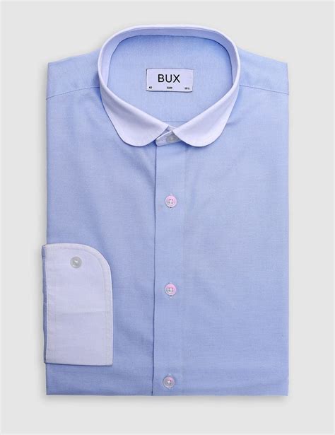 Light Blue Cotton Shirt White Collar The Light Blue Shirt With Contrasting White Collar That