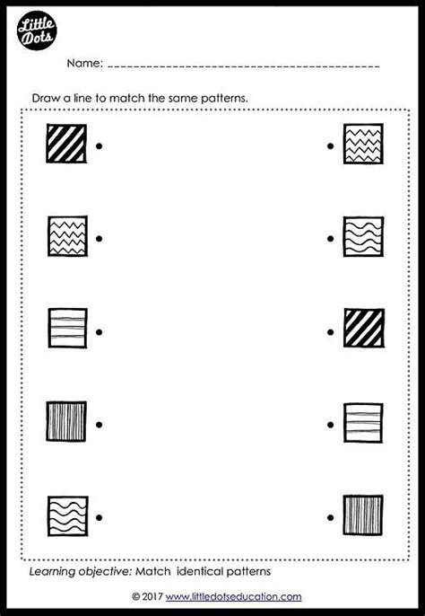 patterns matching worksheet  pre   kindergarten