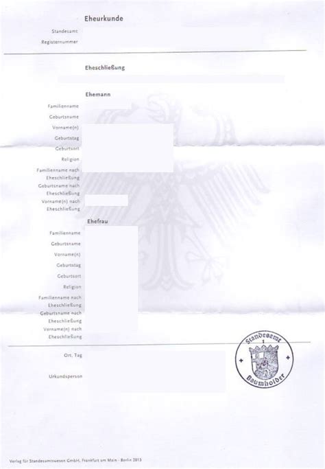 German Marriage Certificates From Germany