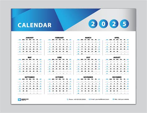 Desk Calendar 2025 Template Free Download