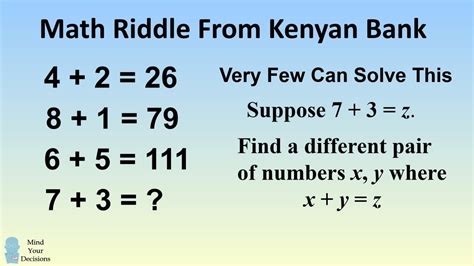 Math Riddle From A Kenyan Bank With Images Math Riddles Riddles