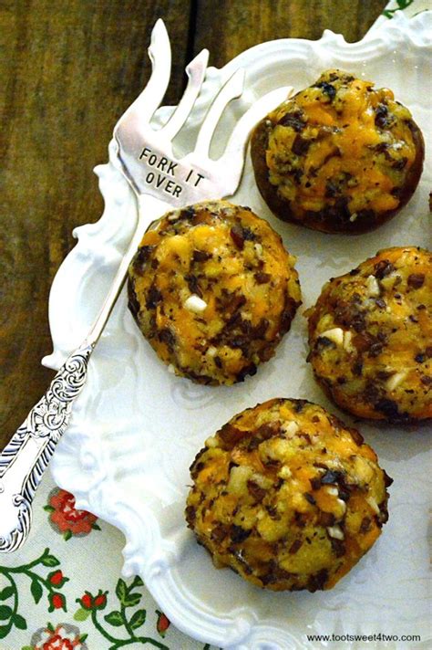 This thanksgiving dressing (or stuffing) recipe remains light and crumbly, and it doesn't get soggy or lose any of its other, more loaded, versions can contain oysters, mushrooms, and even dried fruit and nuts. Thanksgiving Leftovers: Cornbread Stuffing Stuffed Mushrooms - Toot Sweet 4 Two