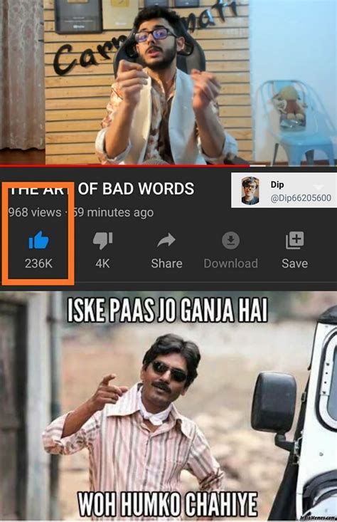 carryminati  art  bad words memes  hindi indiamemescom