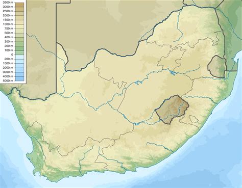 Geographical Map Of South Africa Topography And Physical Features Of