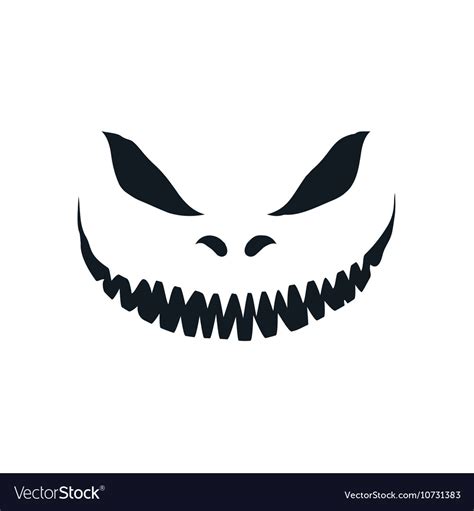 Scary Face Isolated On White Background Royalty Free Vector Image