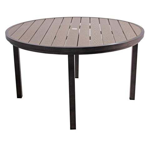 52 Inch Round Dinning Table With Polywood Top Gathercraft Outdoor