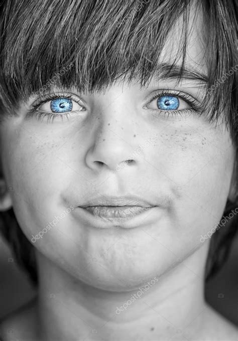 Insightful Look Blue Eyes Boy Stock Photo By ©viculia 64984967