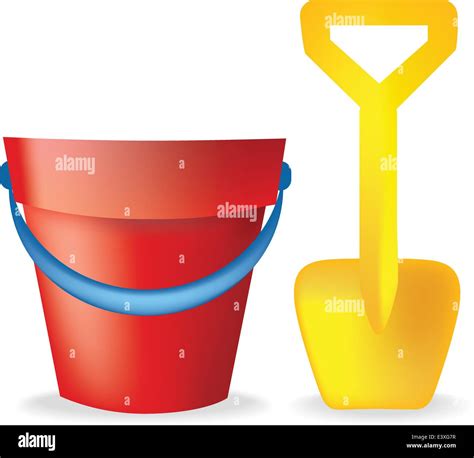 Toy Bucket And Spade Illustration On White Background Stock Vector