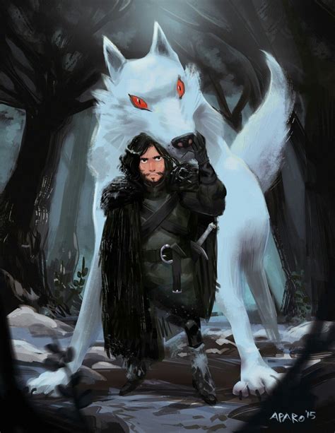 Ghost The Direwolf Game Of Thrones Jon Snow Art Game Of Throwns