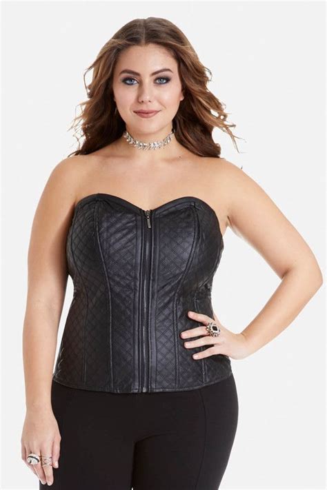 fashion to figure fresca quilted faux leather corset plus size corset tops trendy plus size
