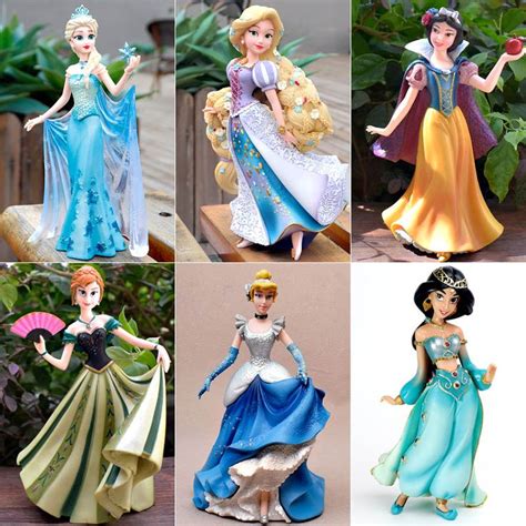 19cm Q Posket Snow White Elsa Rapunzel Jasmine Anna Model Action Figures Princess Cartoon Anime