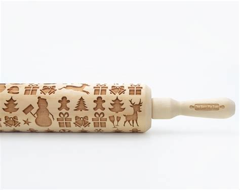Christmas Rolling Pin Engraved Rolling Pin Wooden Rolling Pin Etsy