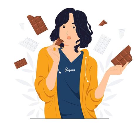 Girl Eating Chocolate Vector Art Icons And Graphics For Free Download