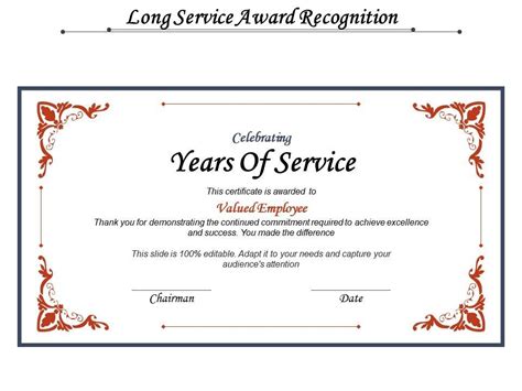 Long Service Certificate Template Sample Certificate Templates