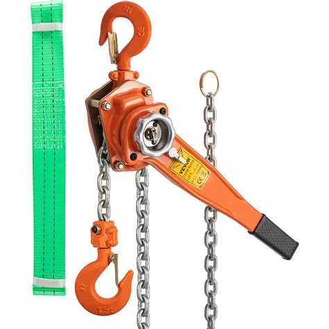 buy vevor lever chain hoist 1 5ton 3300lbs capacity ratchet puller with 10ft max lifting