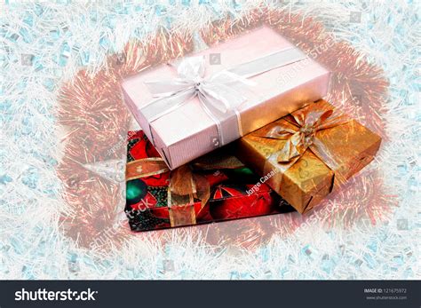 Beautiful Christmas Presents On White Background Stock Photo 121675972