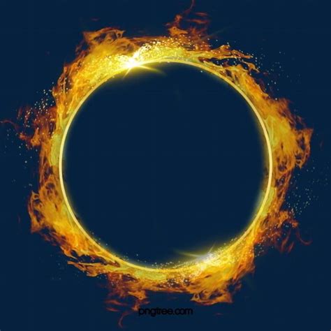 Round Fantasy Burning Fire Ring Element Ring Fire Flame Burning Png