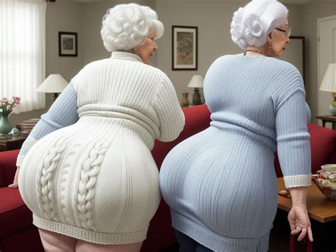 Turn Image K White Granny Big Booty Wide Hips Knitting