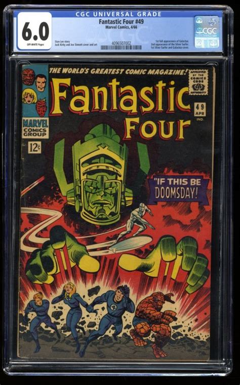 Fantastic Four 49 Cgc Fn 60 Off White 2nd Silver Surfer 1st Full