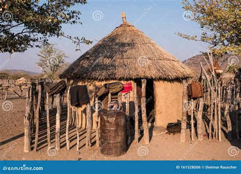 Traditional Hut Of A Himba Chief Namibia Stock Photo Image Of Desert