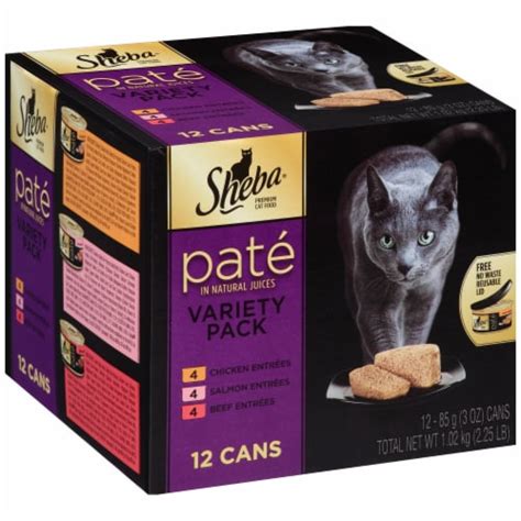 Sheba Premium Box Pate Wet Cat Food Variety Pack 12 3 Oz Cans 36 Oz