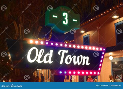 Illuminated Old Town Sign At Kissimmee Area Editorial Photo Image Of