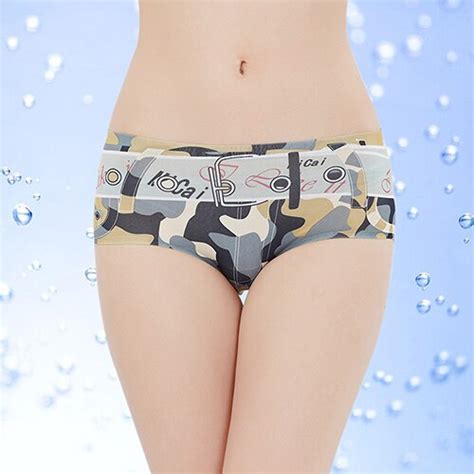 New Hot Womens Sexy Low Waist Seamless Camouflage Belt Print Underwear