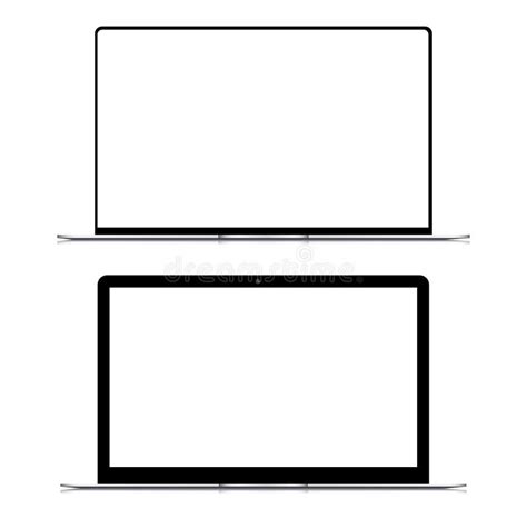 Realistic Laptop Front View Laptop Modern Mockup Blank Screen Display
