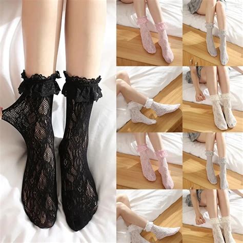 Cute Lolita Hollow Mesh Girls Lace Socks Japanese Style Women Lace