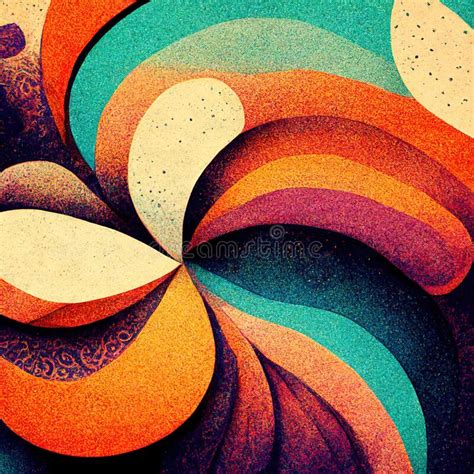 Groovy Psychedelic Abstract Wavy Decorative Funky Background Hippie Trendy Design 3d
