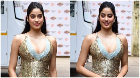Janhvi Kapoor Promotes Good Luck Jerry In Plunging Neck Gown And Takes