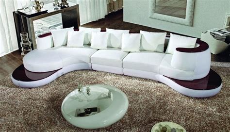 White Bonded Leather Sectional Sofa With Wooden Accents Oklahoma