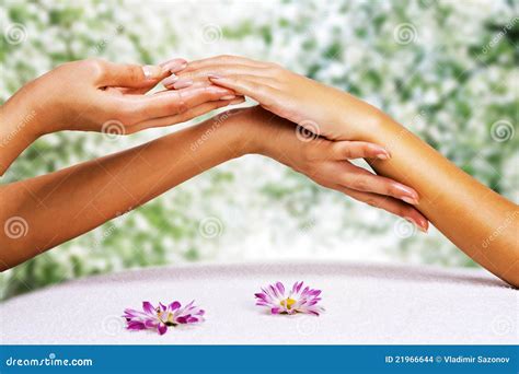 Hands Massage In The Spa Salon Stock Images Image 21966644