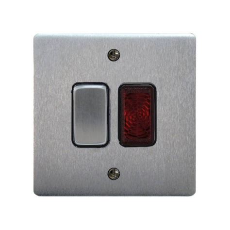 1 Gang 20a Double Pole Switch With Neon In Satin Chrome And