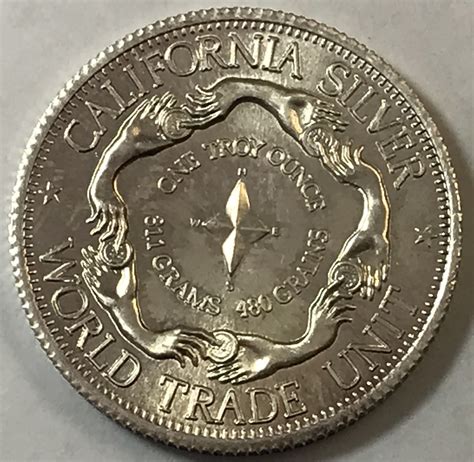 1974 California Silver World Trade Unit 1 Oz 999 Fine Silver Round