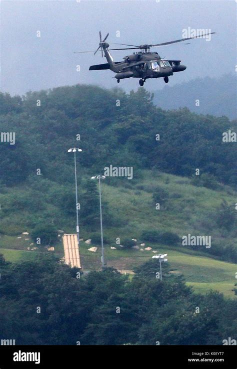 Us Commanders At Thaad Base A Us Helicopter Arrives At The Us