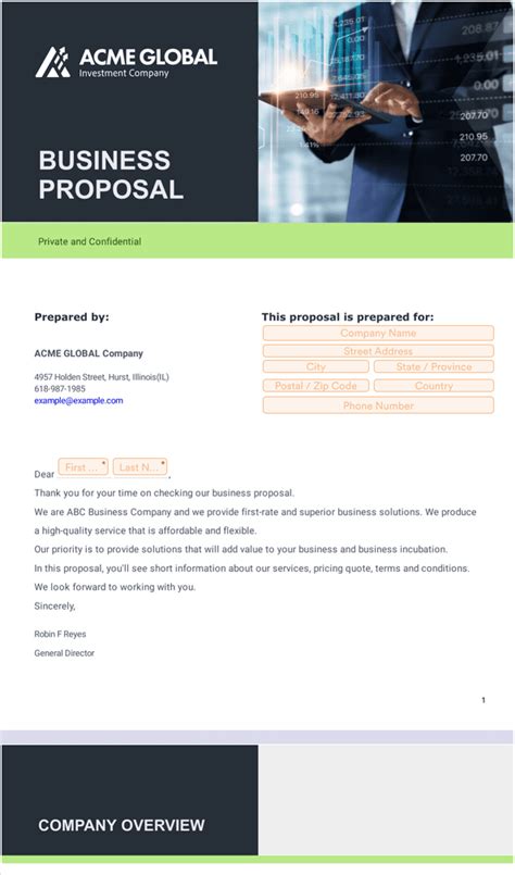 Free Business Proposal Template Sign Templates Jotform