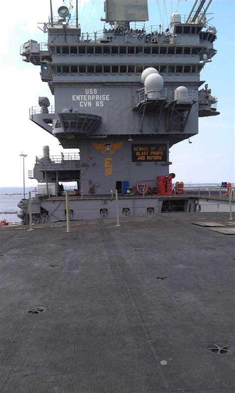 Flight Deck And Island Of The Uss Enterprise Navy Aircraft Carrier