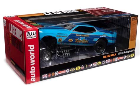 Autoworld 118th Scale Diecast Blue Max 1973 Ford Mustang Funny Car