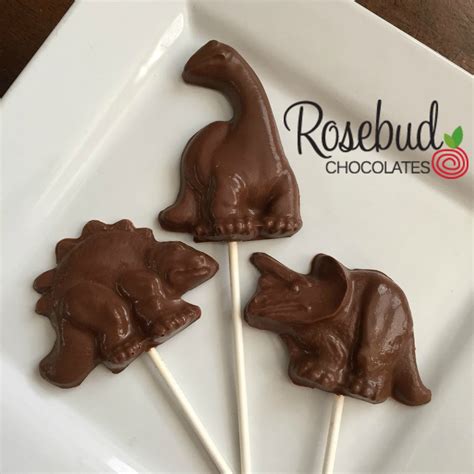 10 Dinosaur Chocolate Lollipop Party Favors Rosebud Chocolates