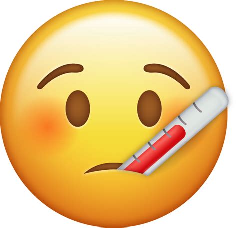 Download Thermometer Sick Iphone Emoji Icon In  And Ai Emoji Island