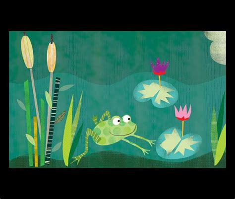Frog Pond Painting Art Frog