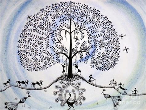 Warli Painting Tree Of Life By Anjali Vaidya Worli Painting Tree Of