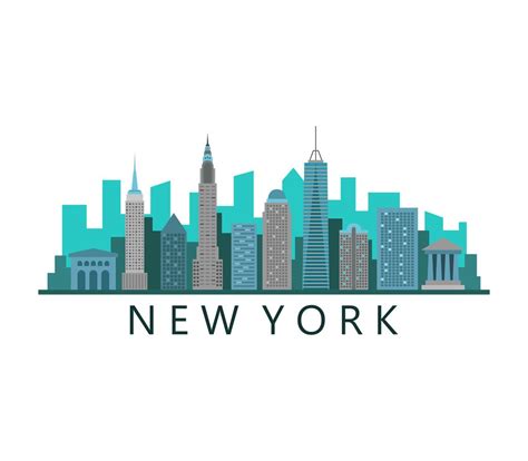 New York Skyline On A White Background 637672 Download Free Vectors