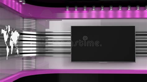 Tv Studio Pink Studio Backdrop For Tv Shows News Room Stock