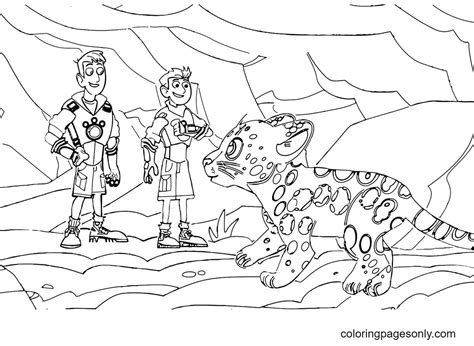 Wild Kratts Cheetah Cubs Coloring Page Sketch Coloring Page