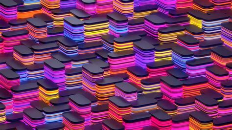 Wallpaper Shapes Neon 3d Colorful Hd Picture Image