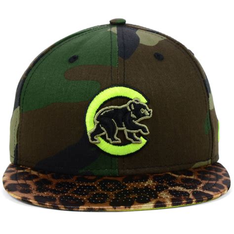 Chicago cubs premium patched 59fifty fitted hats | new era cap. Chicago Cubs New Era Camo Pop Leopard Visor 59Fifty Fitted Hat Cap NEW | eBay