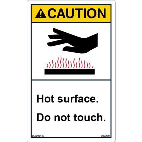 Ansi Safety Label Caution Hot Surface Do Not Touch