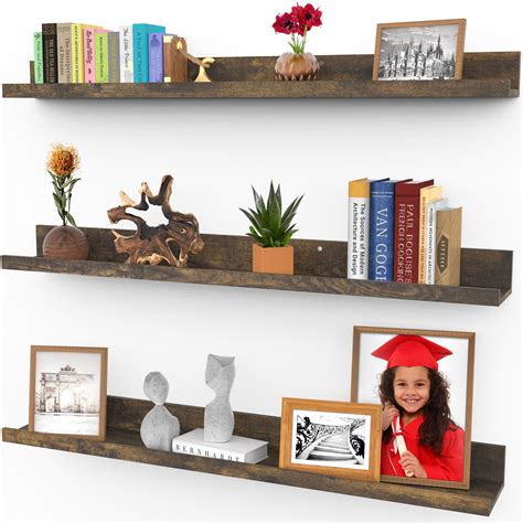 Floating Shelves Set Of 3 Wall Shelves Multiple Sizes And Colors By